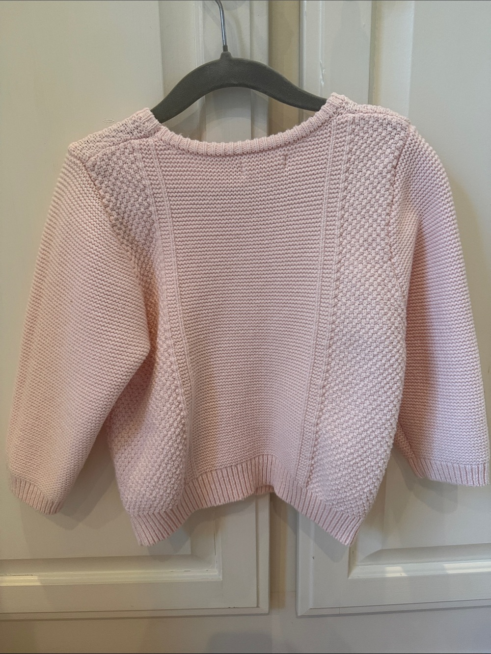 Soft Pale Pink Textured Crew Sweater - Picture 5 of 6